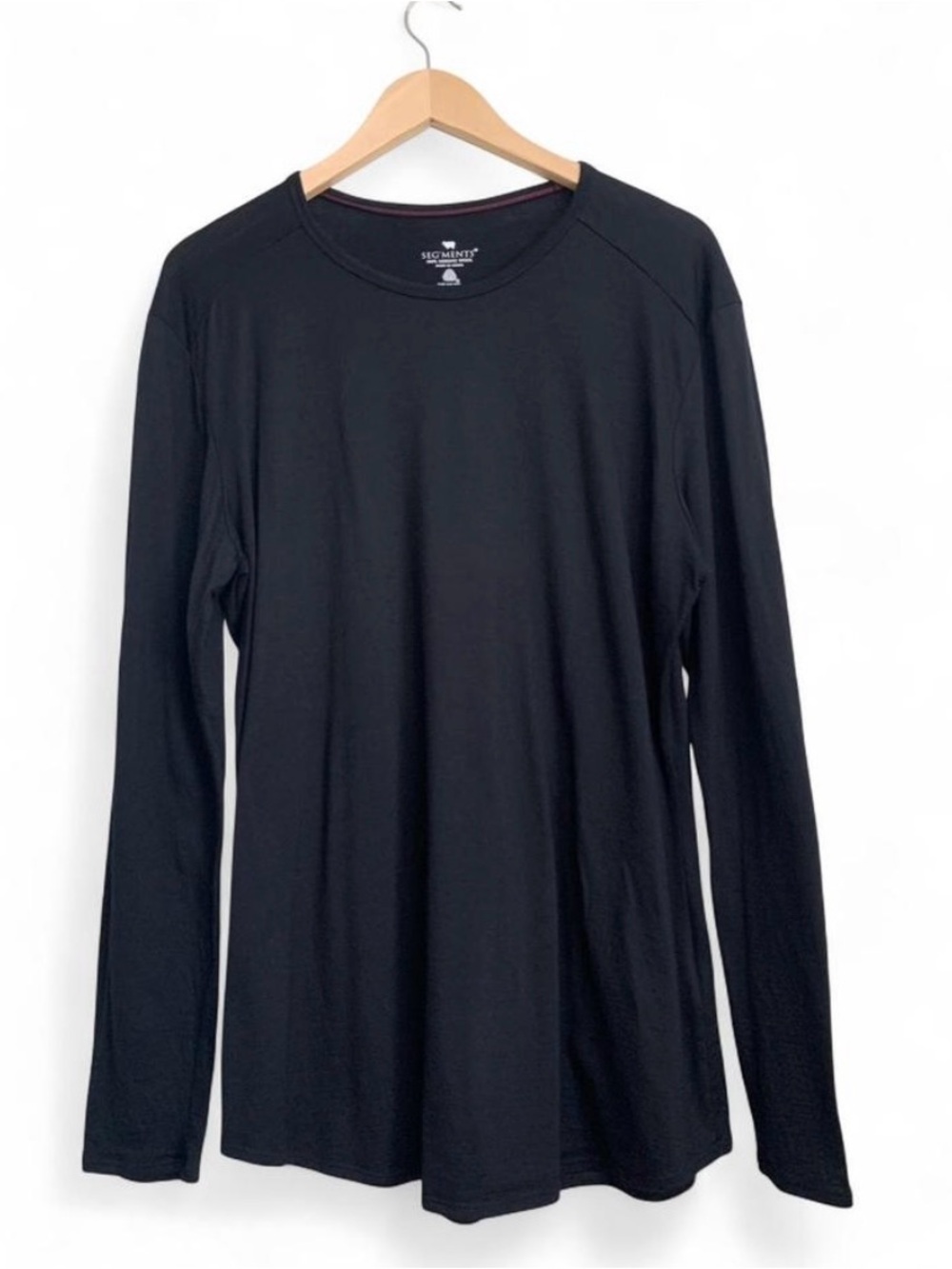 Seg’ments 100% Merino Wool Black Base Layer Top Long Sleeves Men’s Size XL